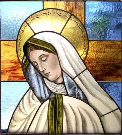 vitral religioso virgen maria